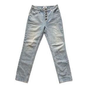 PAIGE Sarah Slim Jeans Womens Size 28 Light Wash Button Fly Cropped Leg